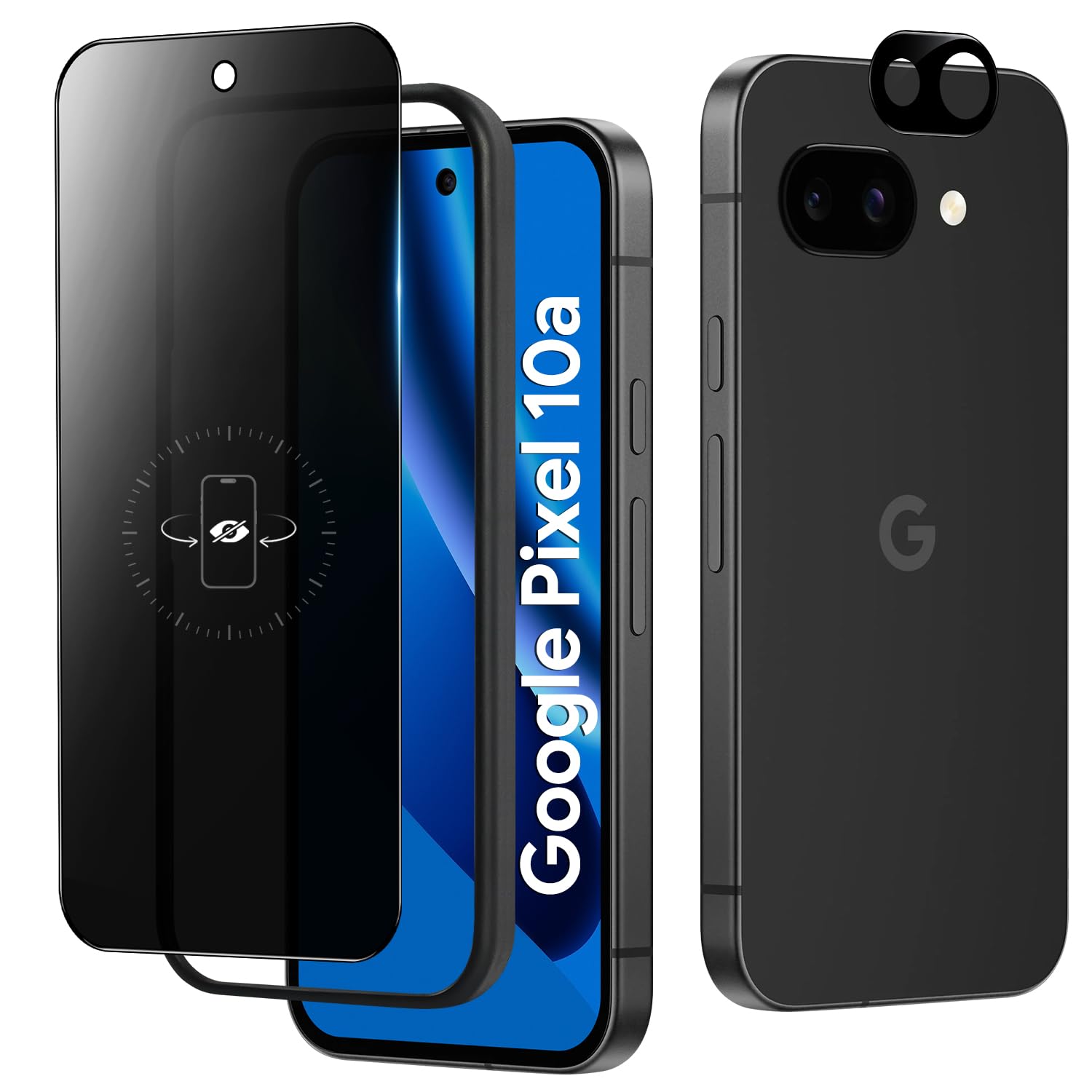 Amazon | Blackboom 対応 Google Pixel 10a 用のガラスフィルム 覗き見